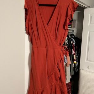 Burnt orange Wrap dress